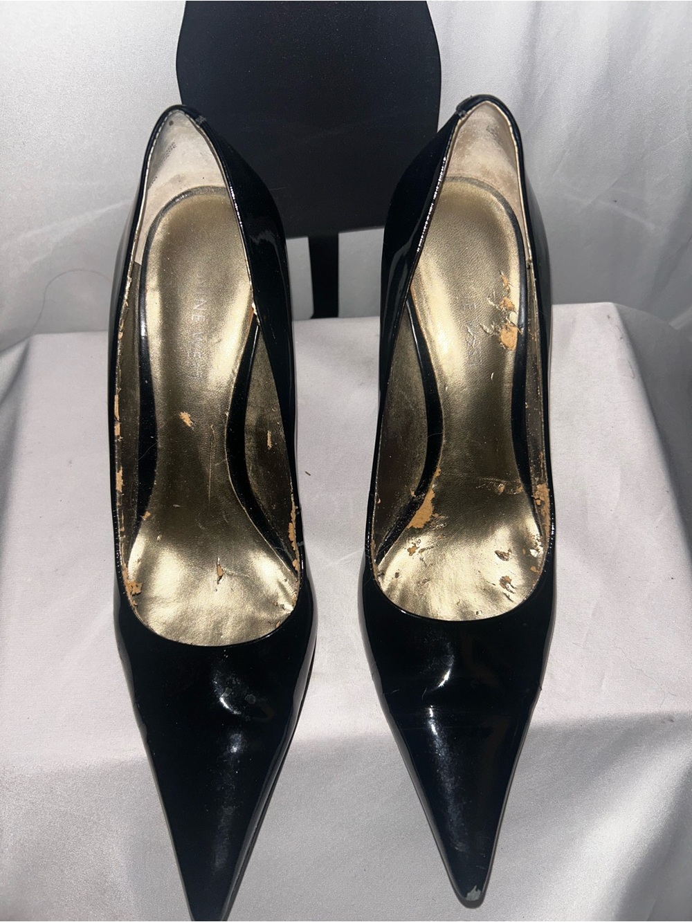 Nine West Black Patent Pointed-Toe Pumps